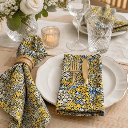 Gustav Klimt Circles Cobalt Metallic Cotton Fabric by Robert Kaufman