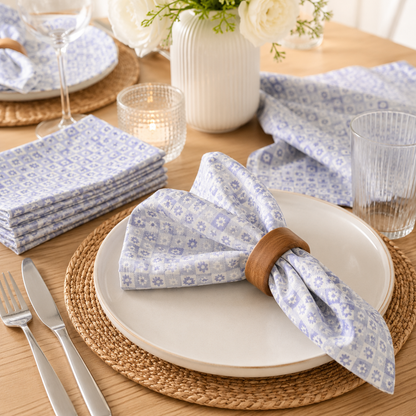 Rifle Paper Co. Daisy Gingham Blue Quilting Cotton Fabric – Easter Collection