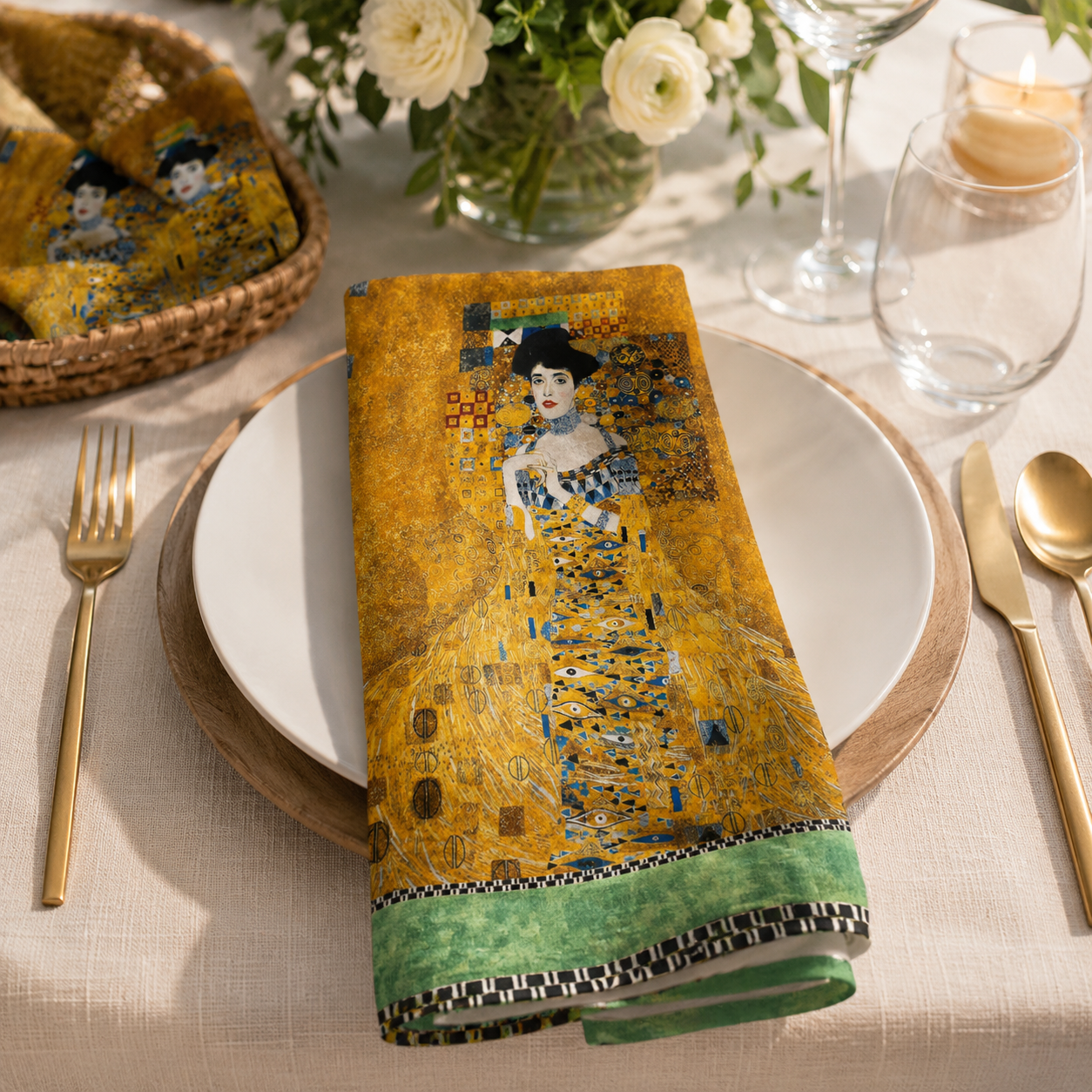 Adele Bloch Bauer-Gustav Klimt-Gold-Robert Kaufman-Quilting Cotton Panel