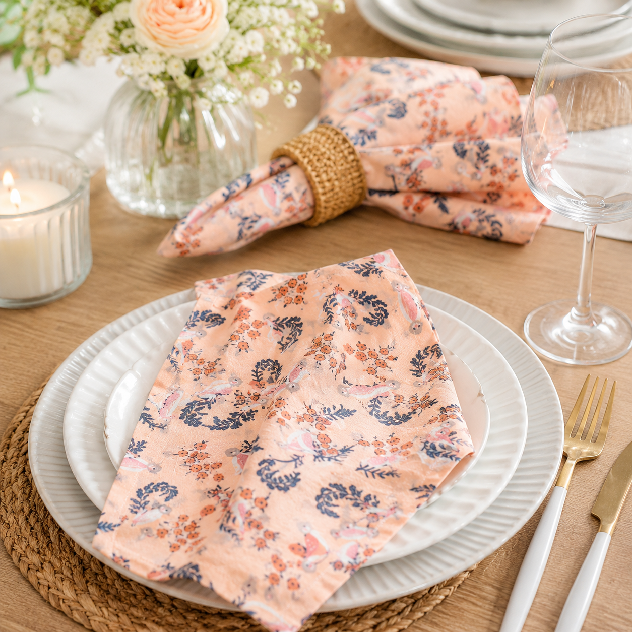 Feathered Fellow Blush-Hello Ollie-Bonnie Christine-Art Gallery Fabrics-Organic Cotton-OL-36652