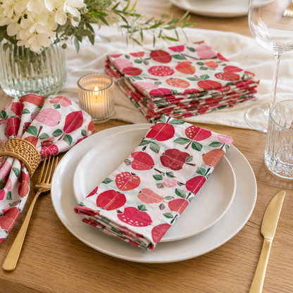 Under the Apple Tree-Orchard Apple Red Fabric-Loes Van Oosten-Cotton + Steel