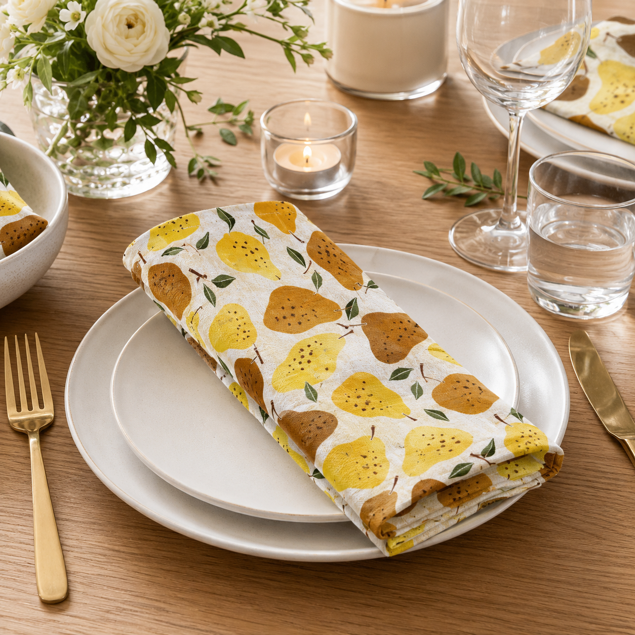 Under the Apple Tree-Quince Yellow Fabric-Loes Van Oosten-Cotton + Steel