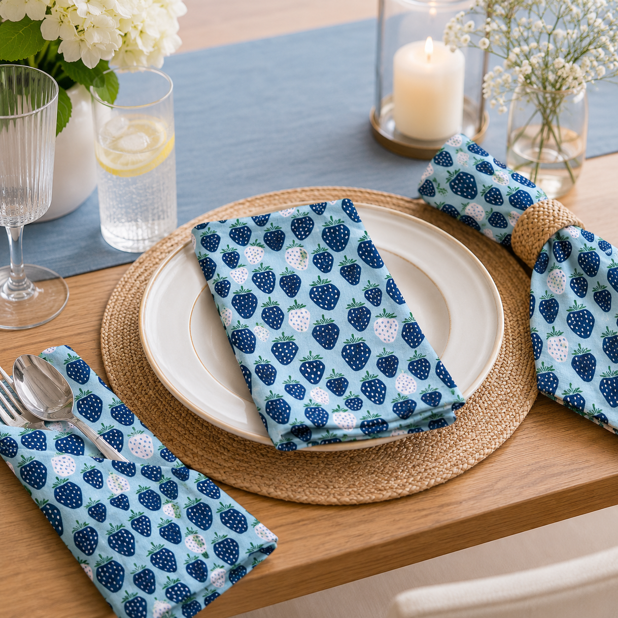 Under the Apple Tree - Queen of Berries Water-drop Fabric-Loes Van Oosten-Cotton + Steel