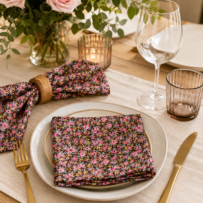 Garden Party Rosa - Burgundy Metallic Fabric - Rifle Paper Co - Cotton + Steel