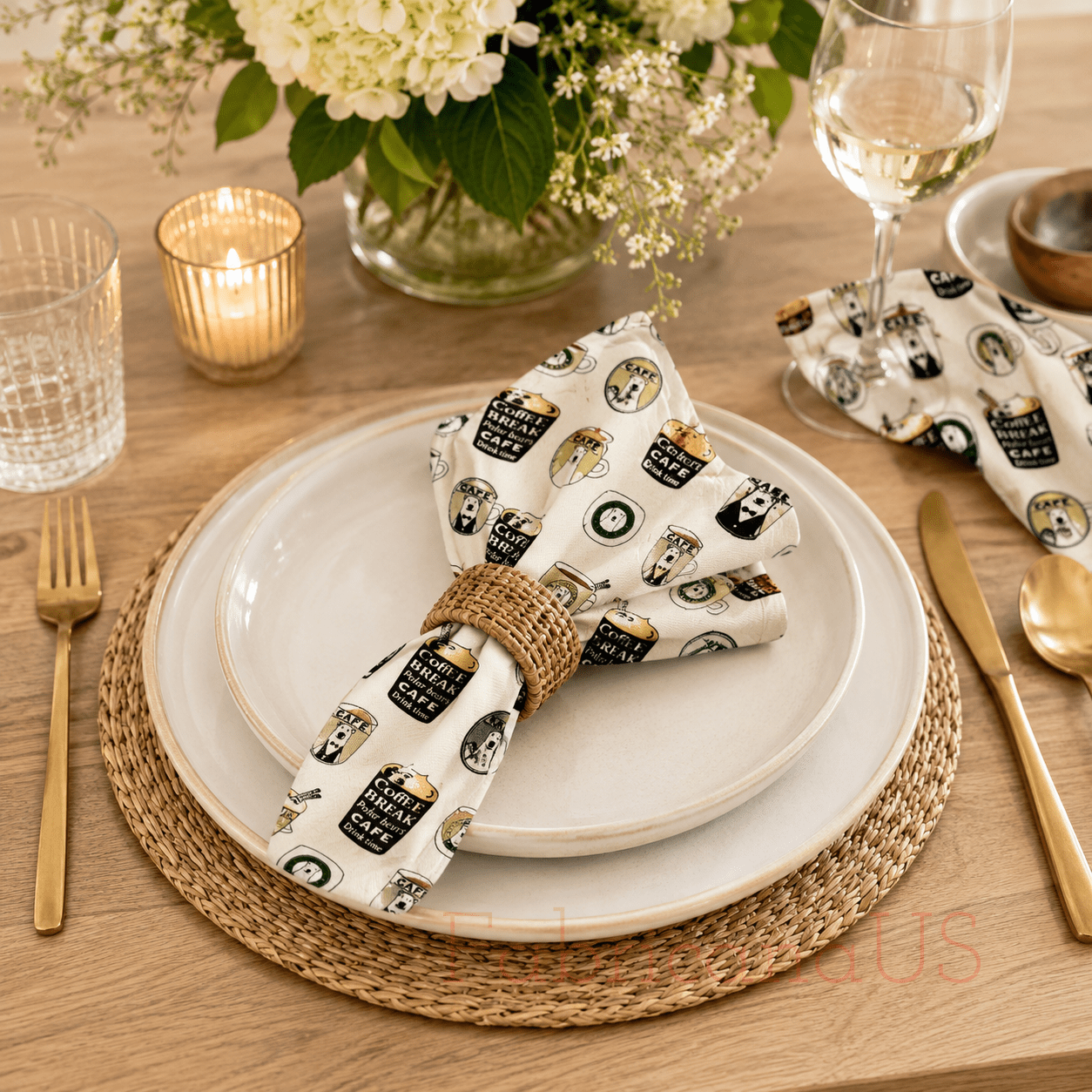 Kiyohara Polar Bear Coffee Japanese Cotton Twill Fabric