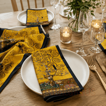 Gustav Klimt Tree of Life Gold Quilting Cotton Panel – Robert Kaufman Fabrics – Decorative Cotton Fabric Panel