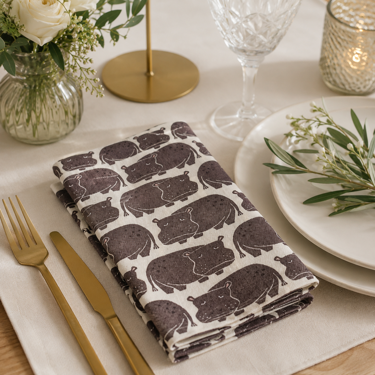 Rising Sun - Weary Hippo - Willow Fabric - Loes Van Oosten