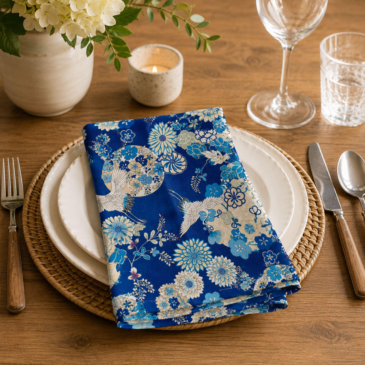 Kokka- Crane-Japanese Fabric-Sheeting  Cotton Fabric-LO- 61070