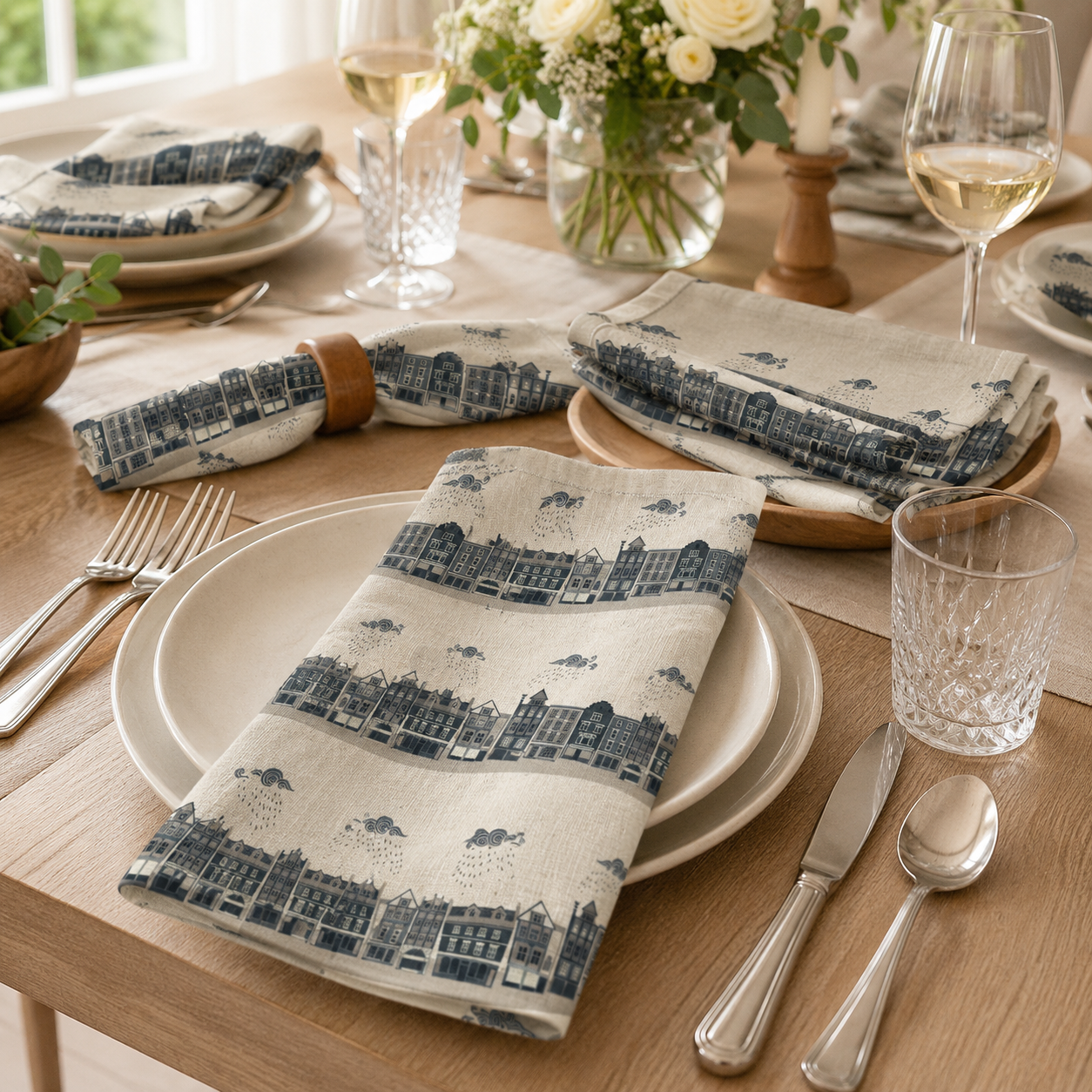 London Town - Kings Road - Slate Unbleached Fabric - Sara Mulvanny - Gray - Green - Cotton + Steel - Quilting Cotton - SY101-SL2U