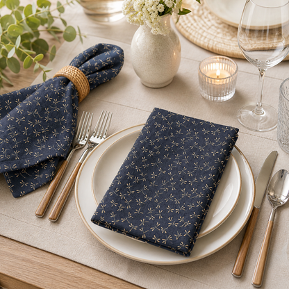 Dragonfly Navy Blue Fabric-Westex Sevenberry-Japanese Sheeting Fabric-88222-7-14