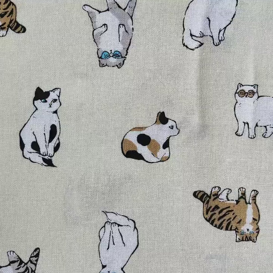 Cat - Cat Fabric - Robert Kaufman - Japanese quilting cotton.
