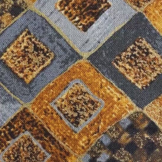 Gustav Klimt Squares & Diamonds Gold Metallic Quilting Cotton Fabric by Robert Kaufman – SRKM-17184-133