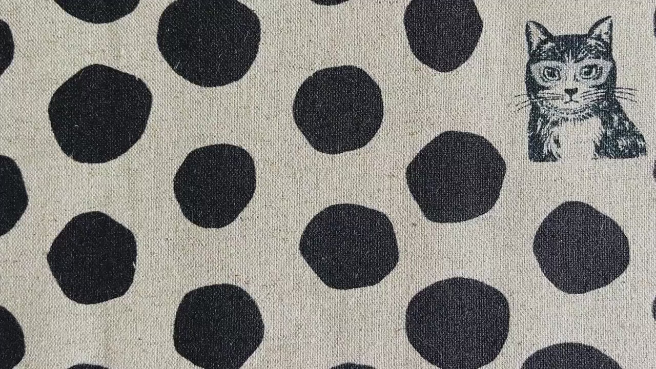 Cat - Cat Cotton Linen Canvas - NekoNoe Echino - Japanese Fabric - EYX 91000
