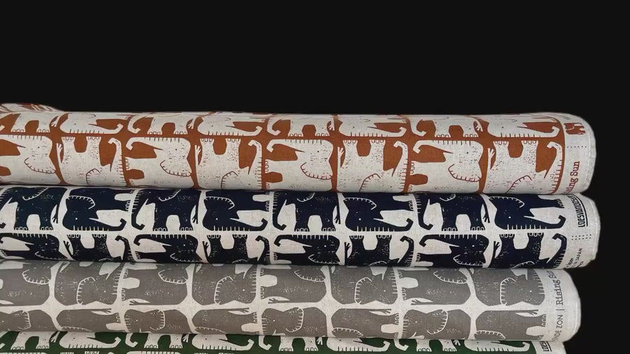 Rising Sun - Jolly Elephant - Elephant Gray Unbleached Canvas - Loes Van Oosten