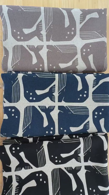 By the Seaside II-Grumpy Whale-Sky Blue Unbleached Quilting Cotton-Loes Van Oosten-Cotton Steel