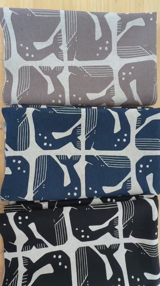 By the Seaside II-Grumpy Whale-Sky Blue Unbleached Quilting Cotton-Loes Van Oosten-Cotton Steel