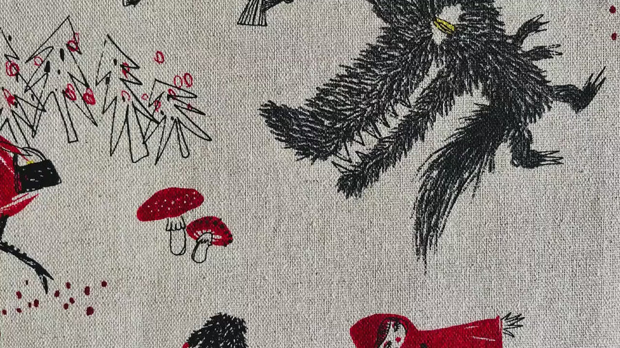 Spell by Mia - Cat Fabric-Kokka - Little Red Riding Hood - Japanese Lightweight Canvas - EPX-2030