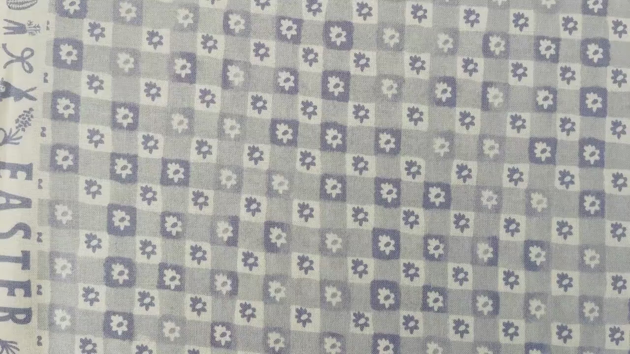 Easter - Easter Collection - Daisy Gingham - Blue Fabric - Rifle Paper Co - RP1505-BL2
