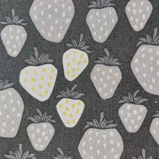 Under the Apple Tree - Queen of Berries - Black Unbleached Metallic Canvas - Loes Van Oosten