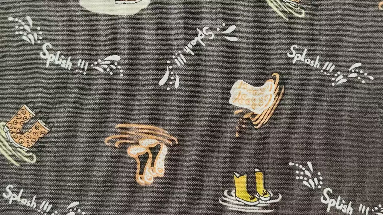 Splish Splash-Fat Quarter (5) Fabric-Rain Boots Fabric-The Bright Leaf Design-BL102-CH2