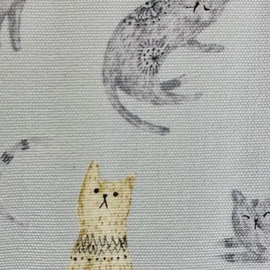 Cat - Cat Fabric - Japanese Fabric - Cotton Oxford Fabric - H-7096 - 1A