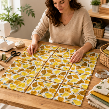 Under the Apple Tree-Quince Yellow Fabric-Loes Van Oosten-Cotton + Steel