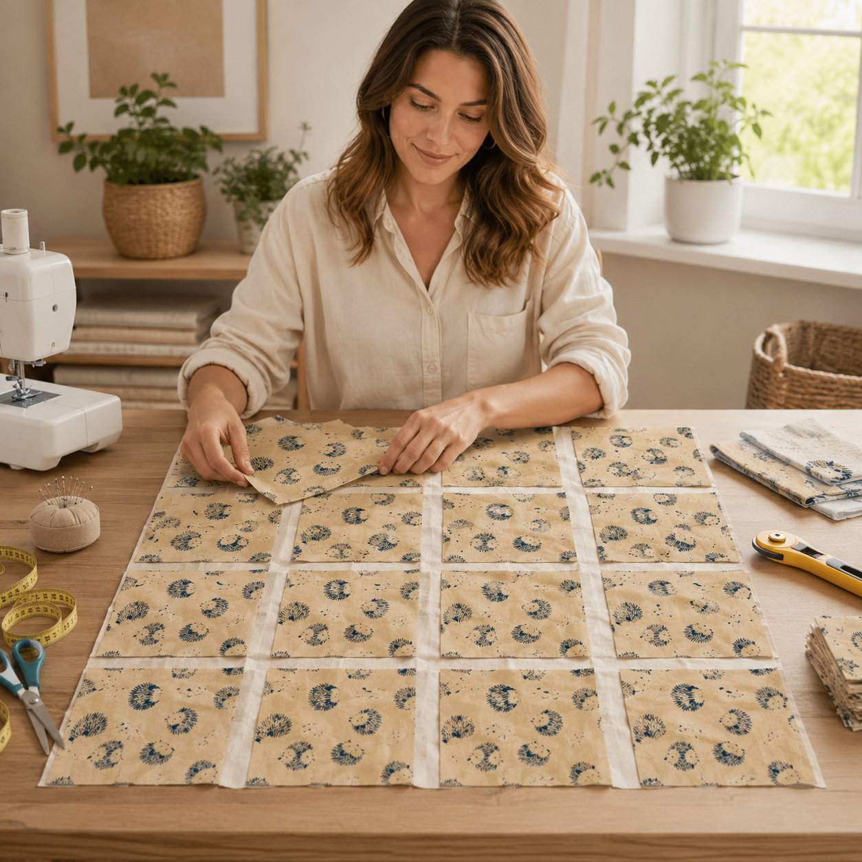 Porcupine & Hedgehog Fabric-Japanese Cotton Oxford Fabric