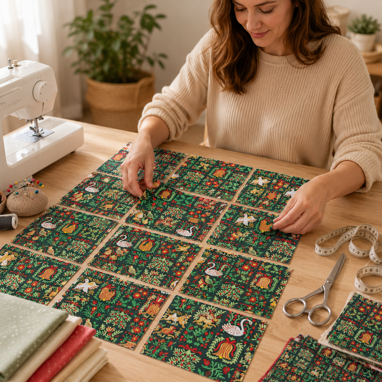 Holiday Tapestry Evergreen Holiday Classics Fabric by Rifle Paper Co. for Cotton + Steel