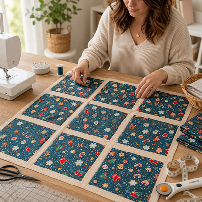 Christmas Cookies Evergreen Metallic Holiday Classics Fabric by Rifle Paper Co. for Cotton + Steel