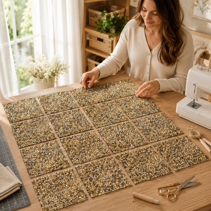 Gustav Klimt Grey & Gold Quilting Cotton Fabric by Robert Kaufman