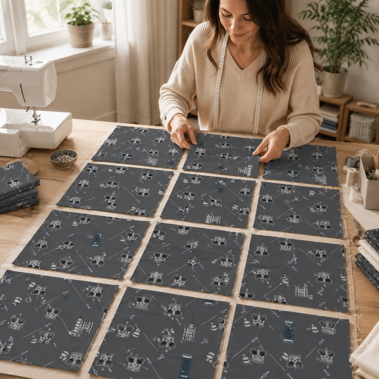 London Town HRH-Gray Fabric-Sara Mulvanny-Cotton + Steel