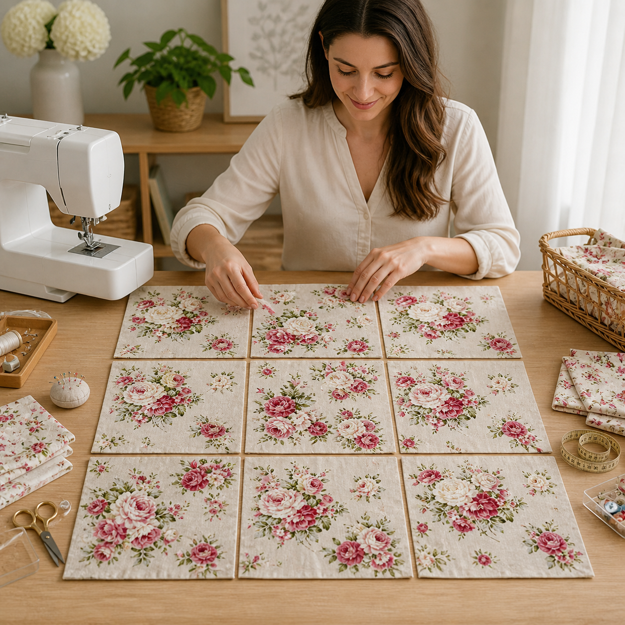 Country Floral - Nakamura - Japanese Fabric - Floral Fabric - Roses