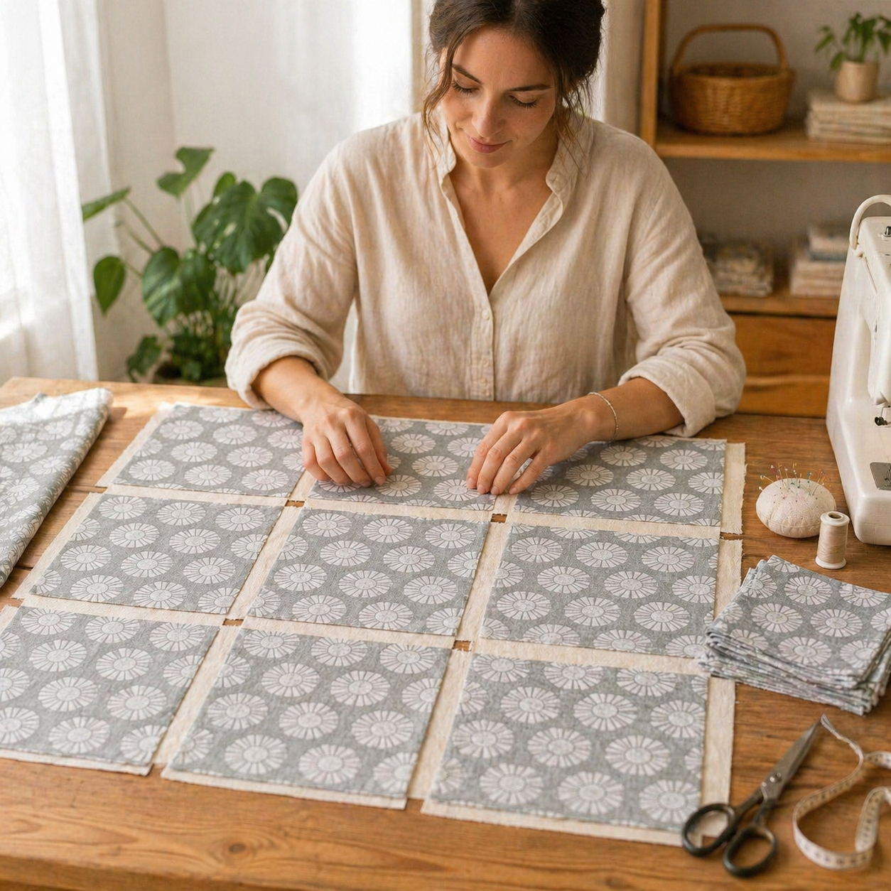 By The Seaside-Sunshine Chalk-Cotton Unbleached Fabric-Loes Van Oosten-Cotton+Steel