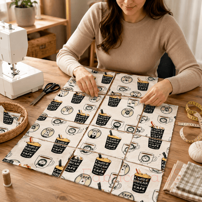 Kiyohara Polar Bear Coffee Japanese Cotton Twill Fabric