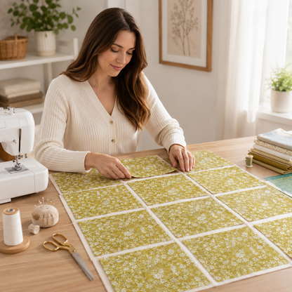 Kokka-Natural Garden-Yellow Cotton Linen-Japanese Sheeting Fabric-YGA-59010-1B