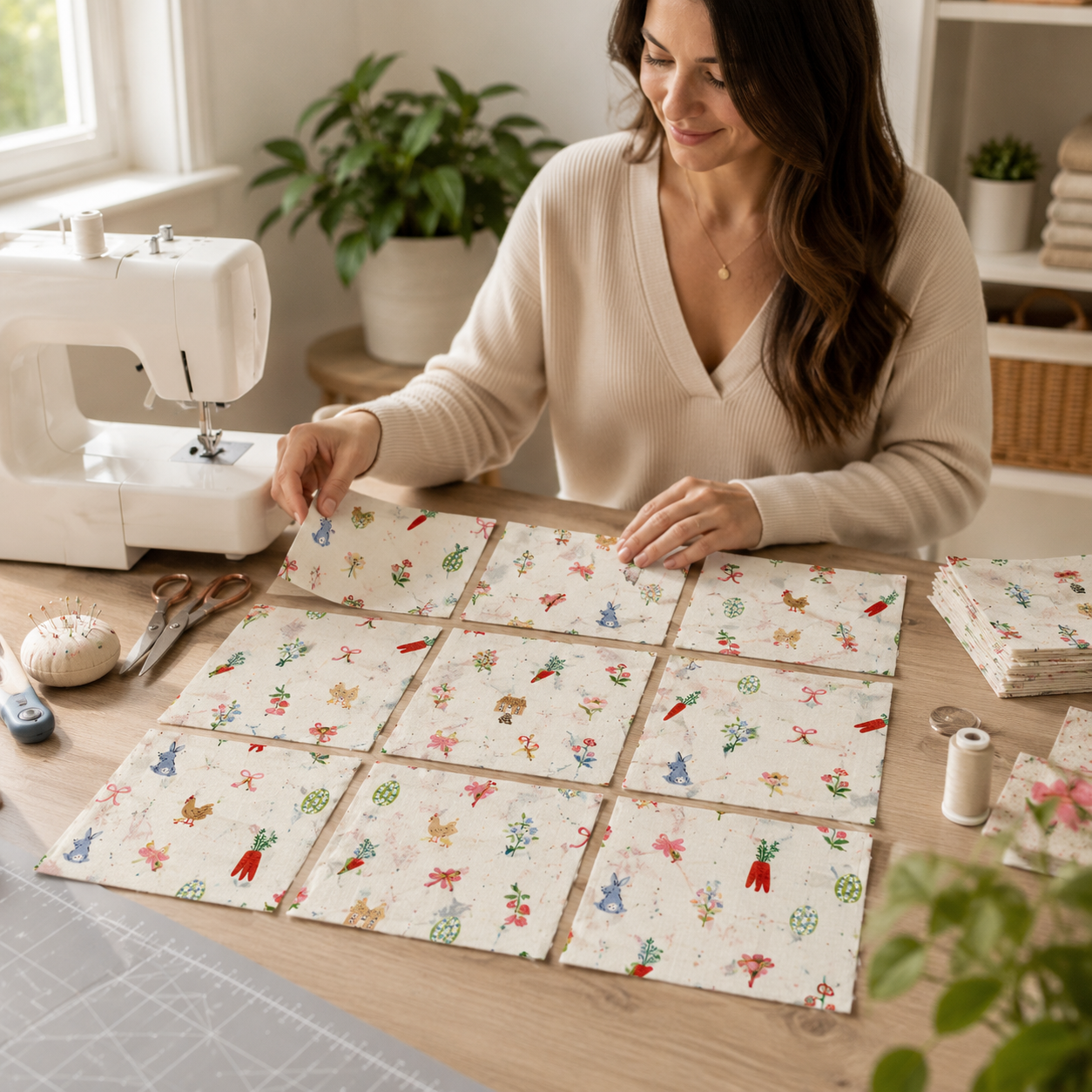 Rifle Paper Co. Easter Basket Cream Quilting Cotton Fabric