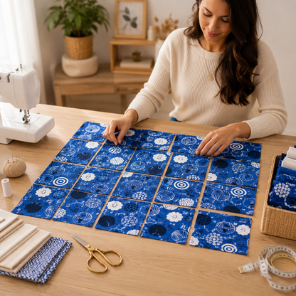 Fuwafuwa-san no Bokujo-Fawafuwa-san-Indigo Fabric-Hitomi Osumi-Cotton+Steel