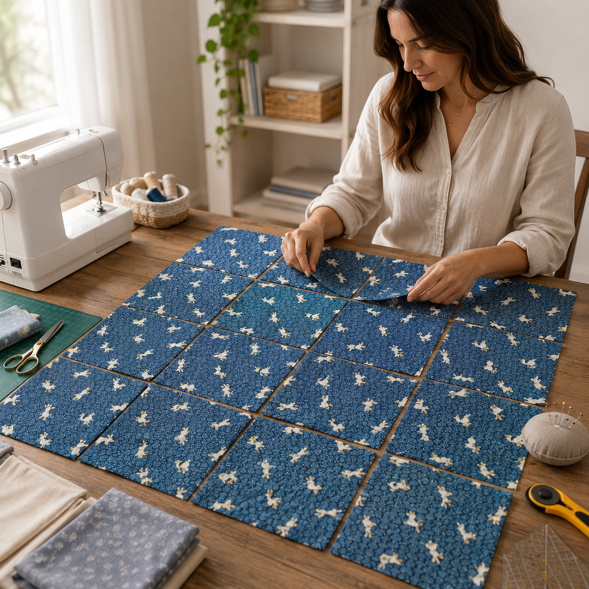 Sevenberry Kasuri – Rabbit – Robert Kaufman – Japanese Quilting Cotton Fabric