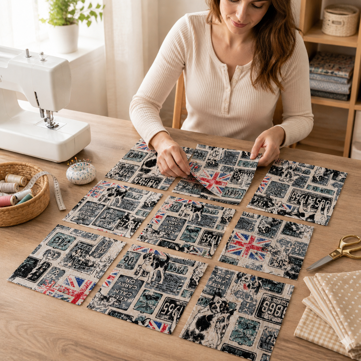 Dog-Dog Cotton Fabric-Westex-Japanese Sheeting Fabric