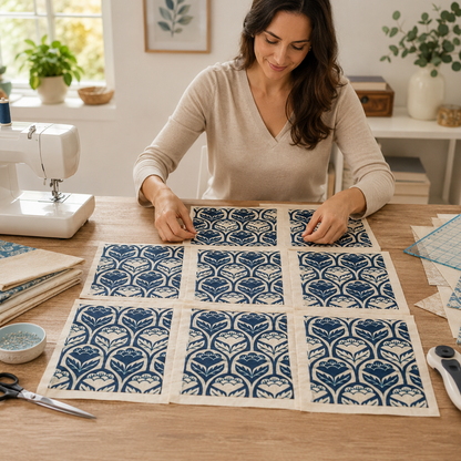 On A Fall Day Scallop Flower Harvest Brown Canvas Fabric – Loes Van Oosten for Cotton + Steel – Premium Cotton Canvas – Autumn Floral Fabric