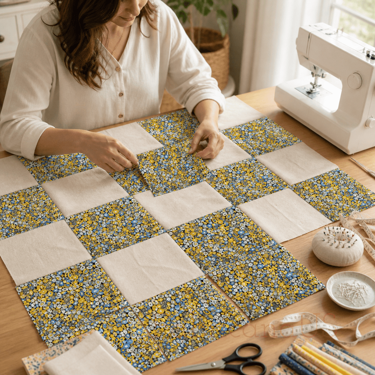 Gustav Klimt Circles Cobalt Metallic Cotton Fabric by Robert Kaufman