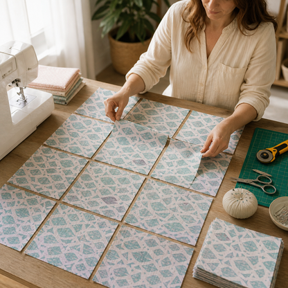 By the Seaside-Happy Fish-Aqua Unbleached Fabric-Loes Van Oosten-Cotton+Steel