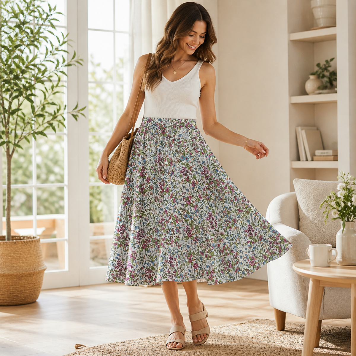 Hokkoh-Japanese Fabric-Floral Fabric-Organic Cotton