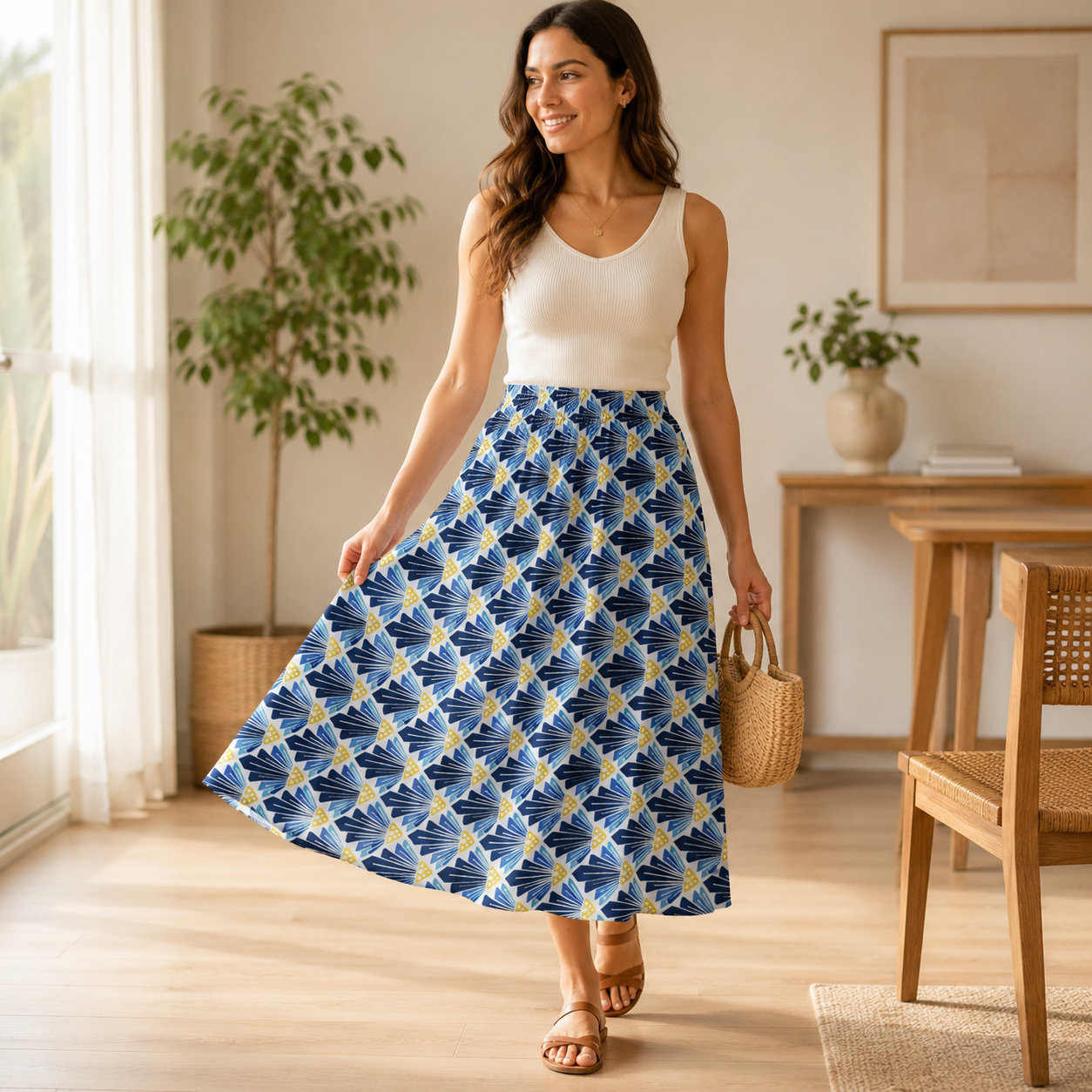 On a spring Day to the Sun Big Sky Fabric Cotton + Steel.