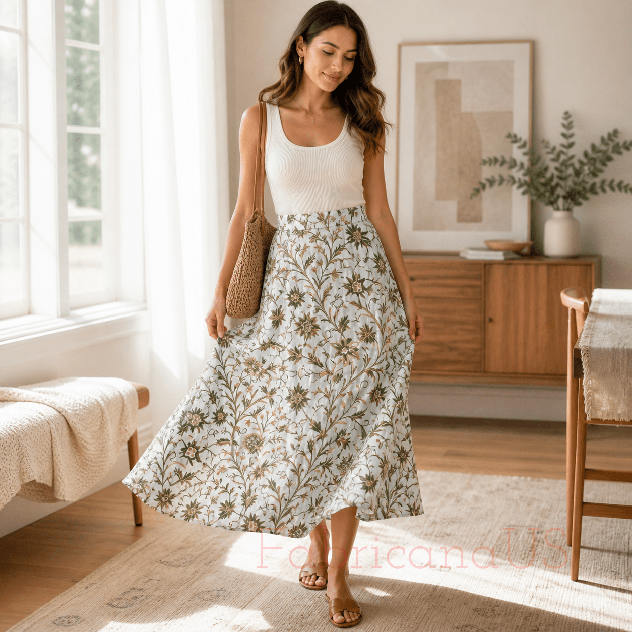 Cotton Crewel Hand Embroidered Fabric-Kashmir Crewel on White-Myth D/7 Tune