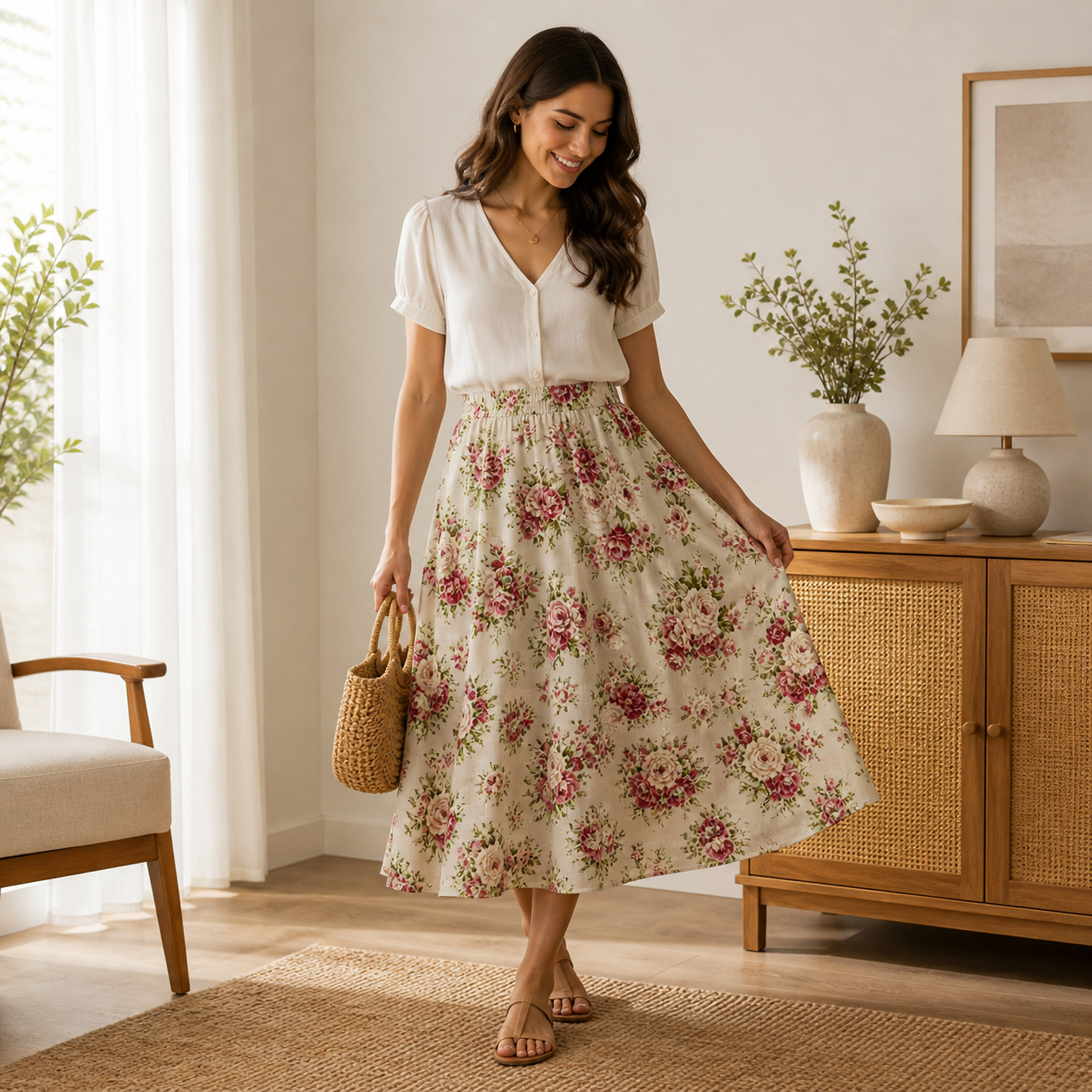Country Floral - Nakamura - Japanese Fabric - Floral Fabric - Roses