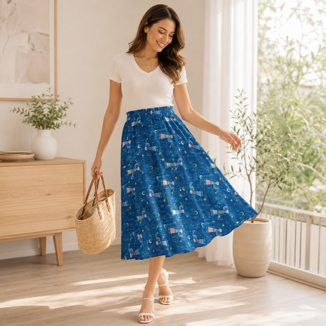 Noel Angels Singing-Navy Unbleached Fabric-Alexia Marcelle Abegg-C5135-001