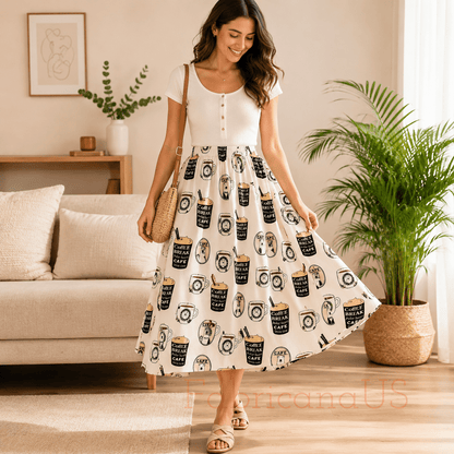 Kiyohara Polar Bear Coffee Japanese Cotton Twill Fabric