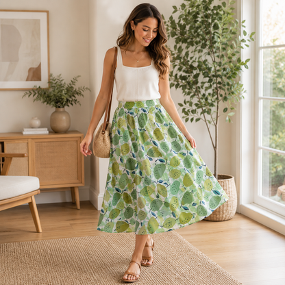 Under the Apple Tree-Quince Green Fabric-Loes Van Oosten