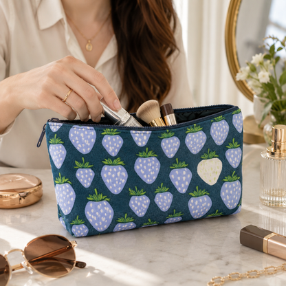 Under the Apple Tree – Queen of Berries – California Blue Fabric – Loes Van Oosten – Cotton + Steel
